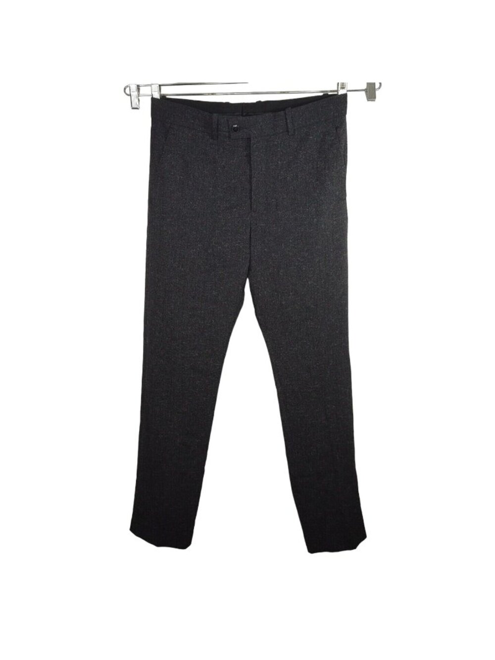 H&M Black Regular Fit Dress Pants Slim Leg Men Size 32 Reg Flat Front Pockets